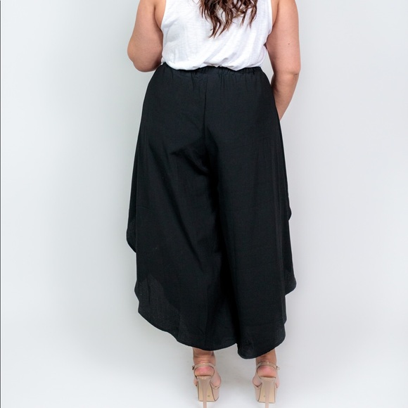 Plus Size ‘Cordelia’ Double Slit Palazzo Pants - Picture 5 of 7